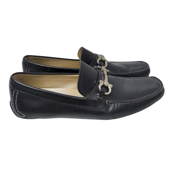 SALVATORE FERRAGAMO Black Leather Driver Loafers Style MS33646 Size 11.5 main image 7